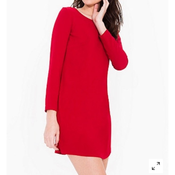 american apparel red gia dress crepe - Picture 1 of 2
